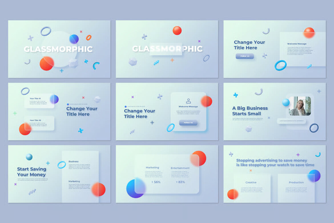 Glassmorphism PowerPoint Animated Template