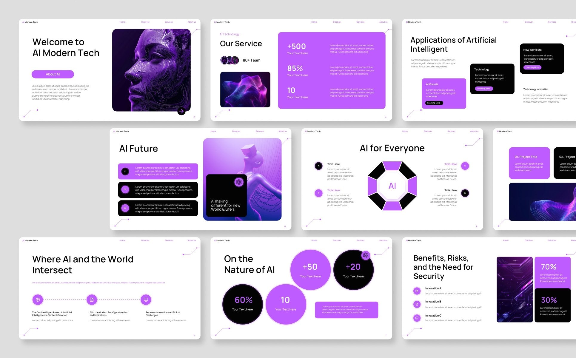 AI Modern Tech PowerPoint Presentation Template PowerPoint Template