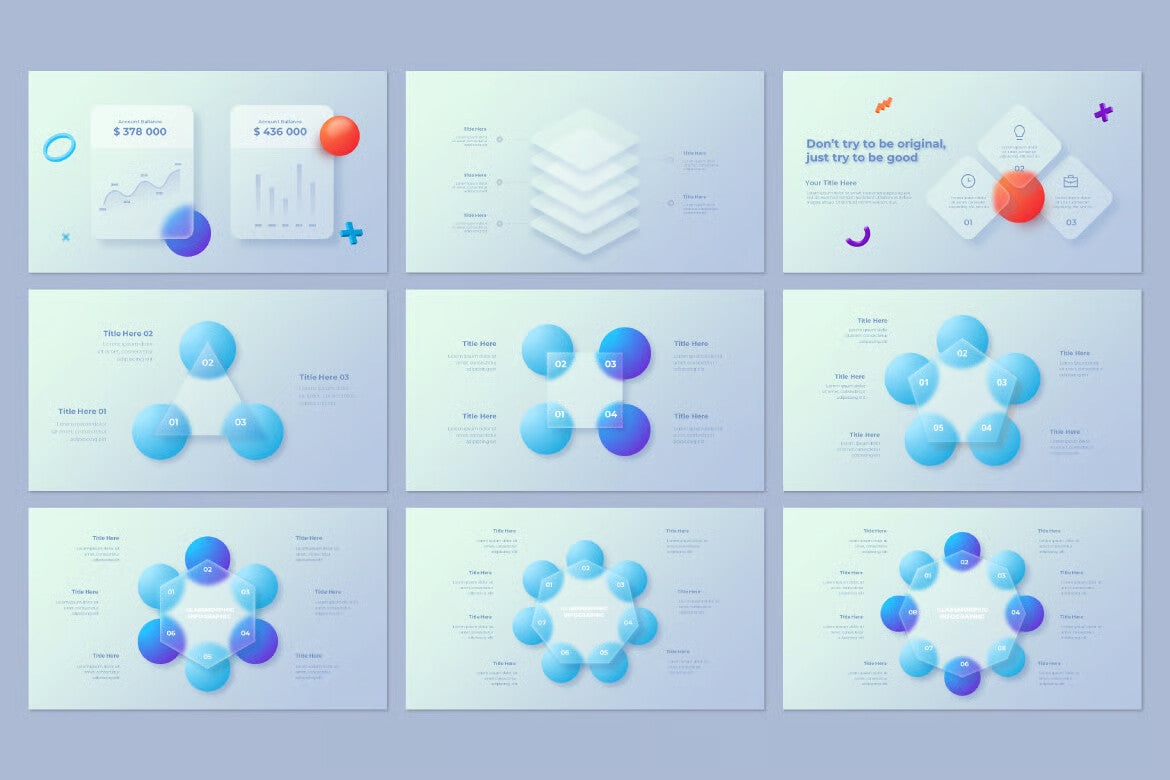 Glassmorphism PowerPoint Animated Template