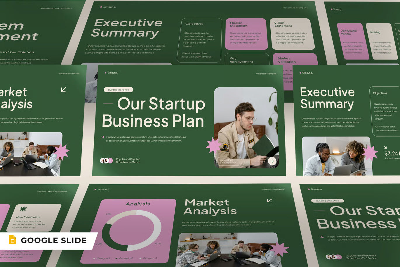Green Pink Modern Startup Business Plan Presentation 006- 30 Unique Slides