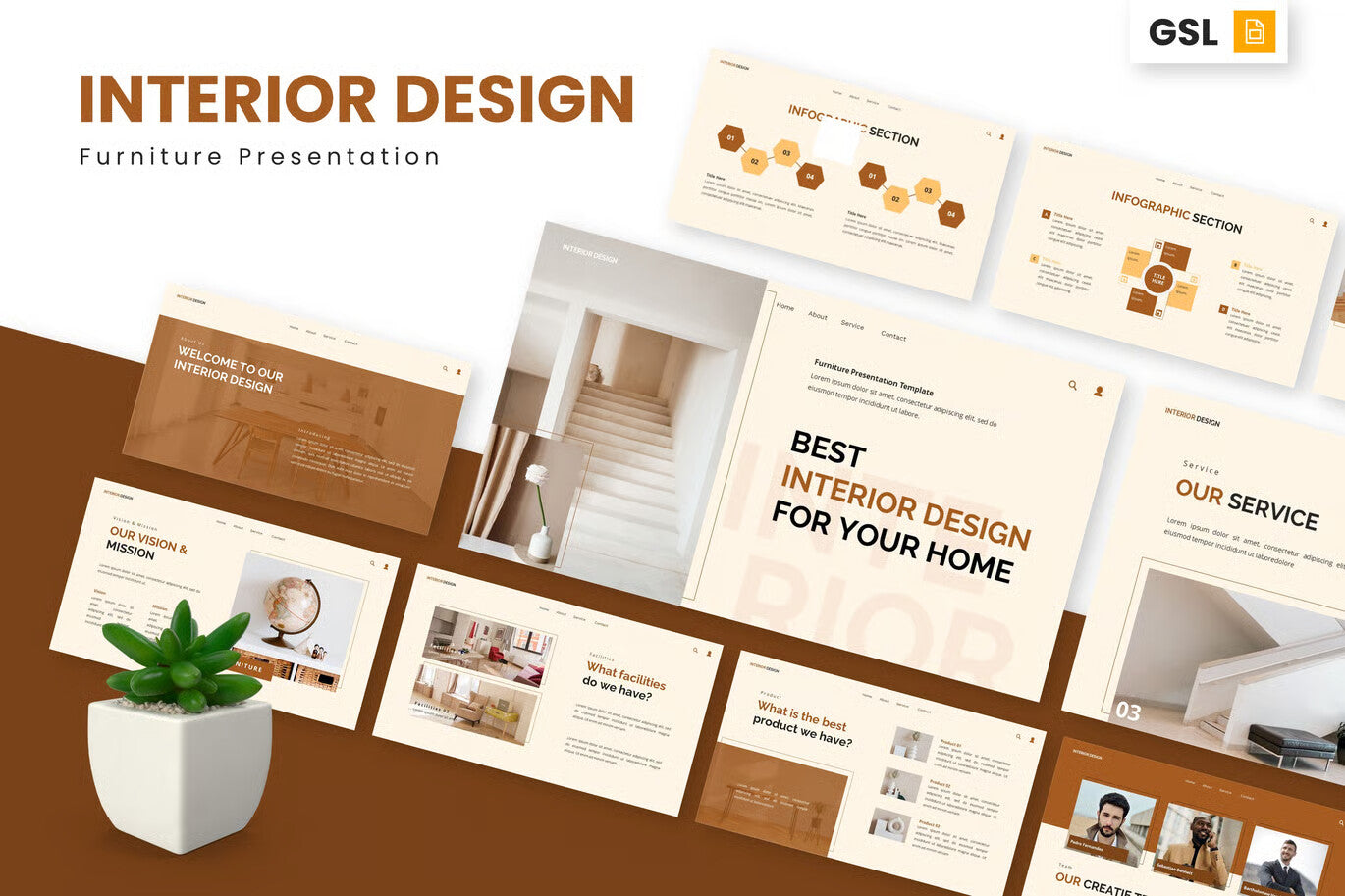 Interior Design - Furniture Google Slide Templates