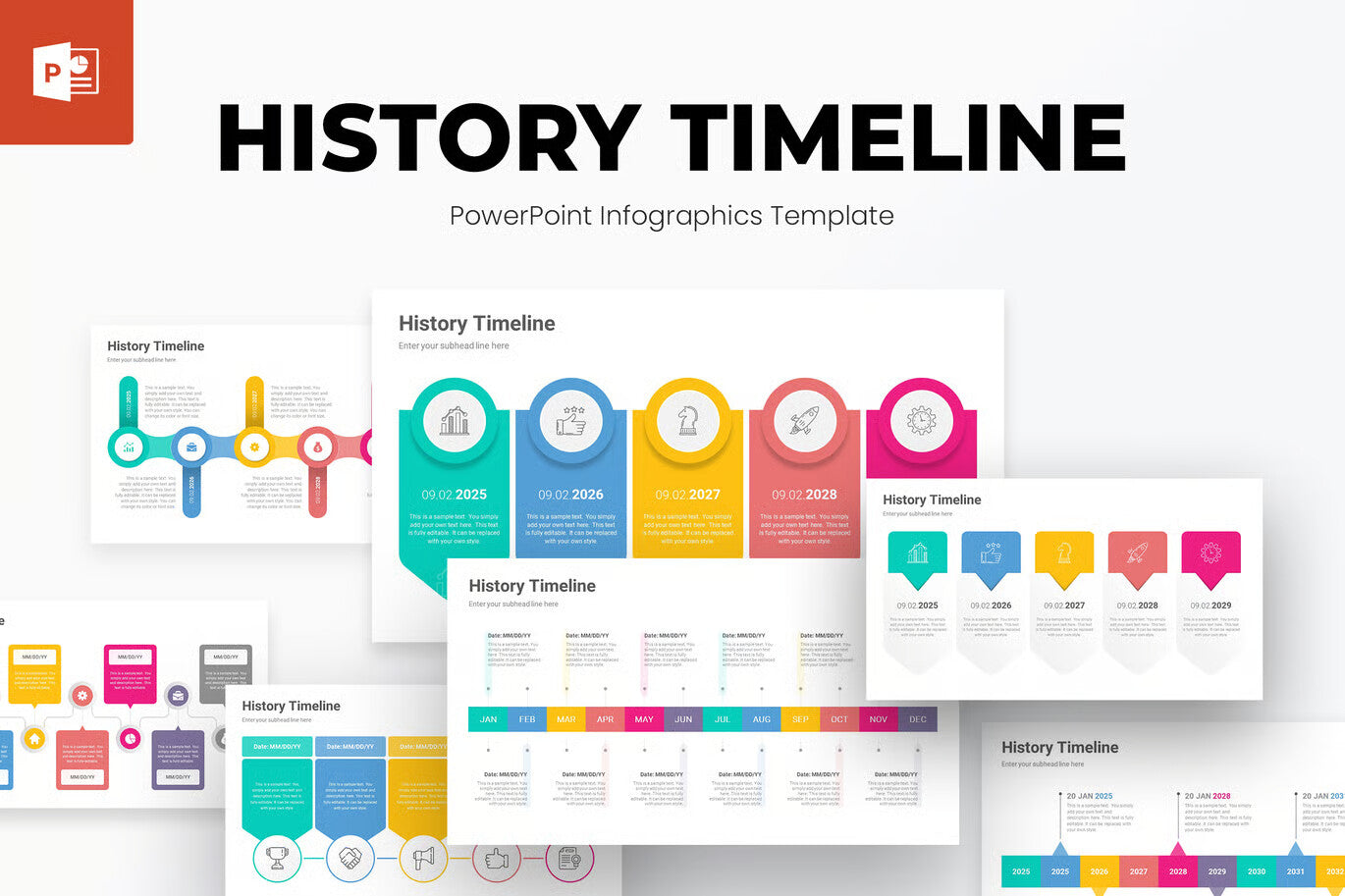 History Timeline Infographic PowerPoint Template
