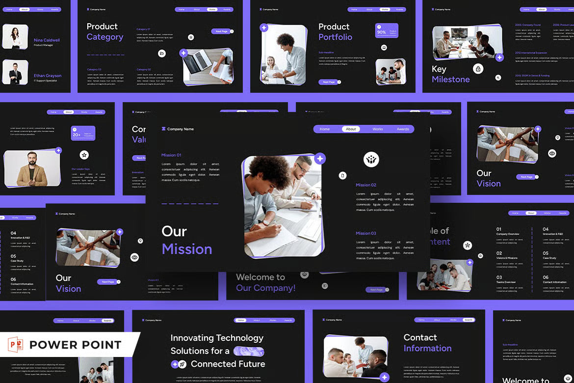 Black Purple Modern Technology Company Profile 006