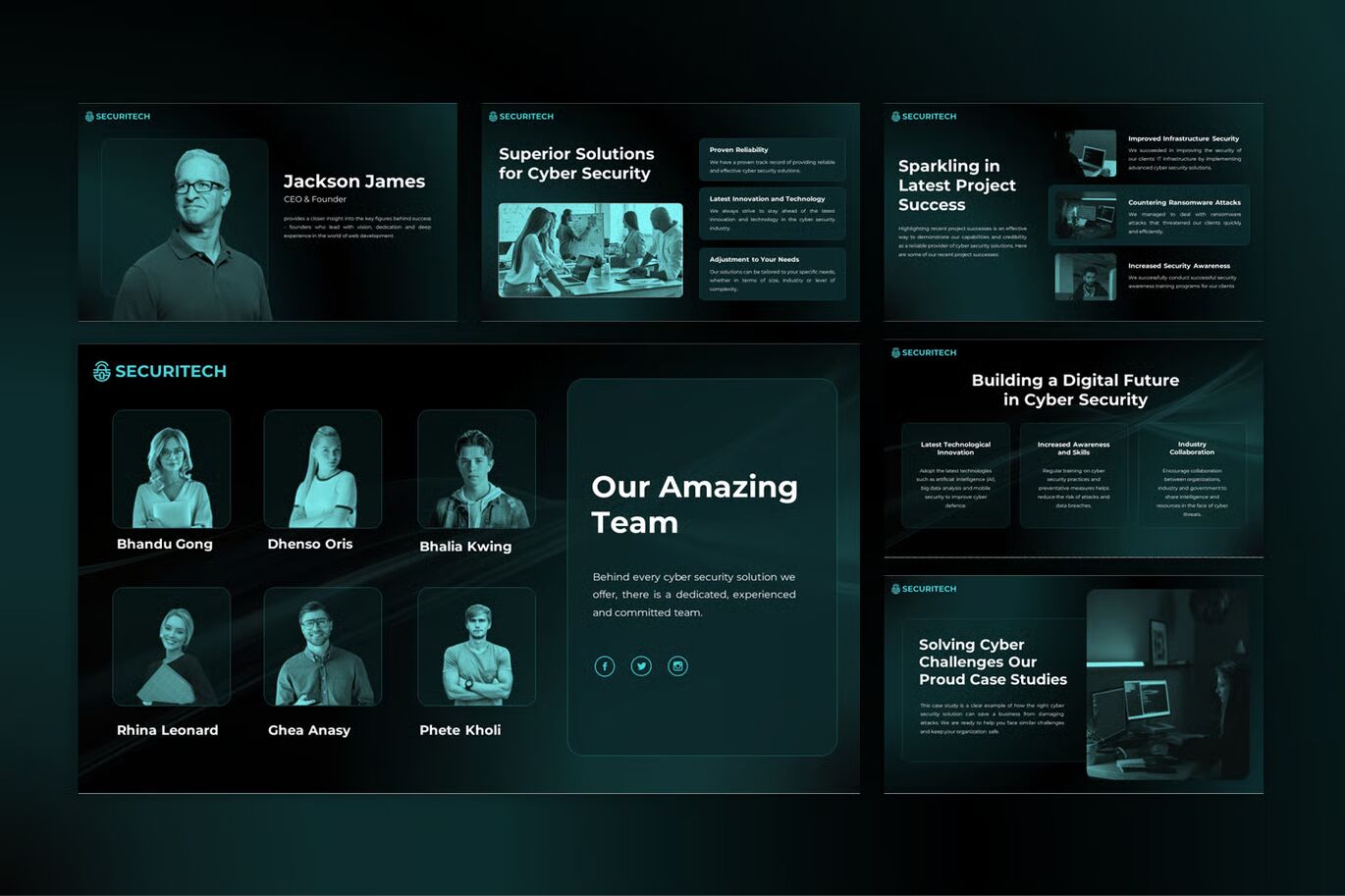 Securitech - Cyber Security Google Slide Template