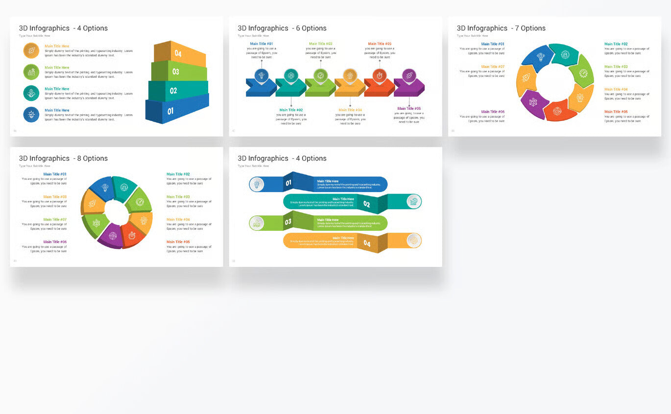 3D Infographics Google Slides templates