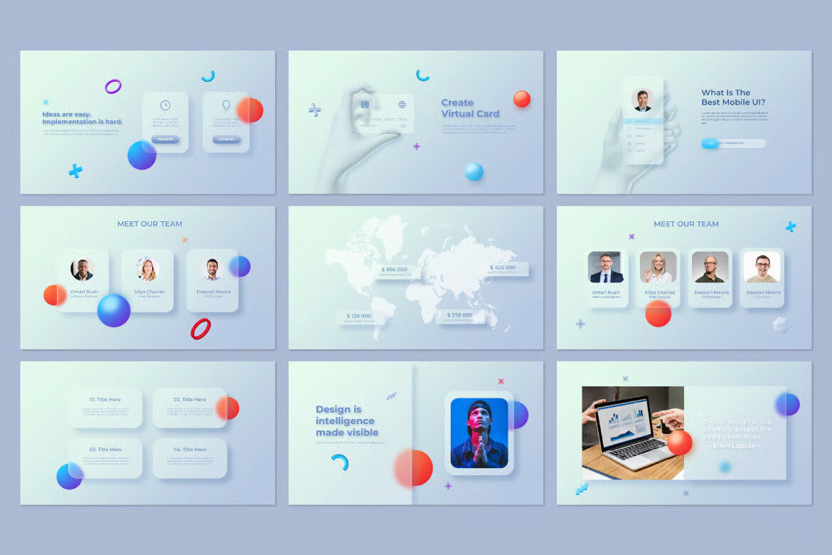 Glassmorphism PowerPoint Animated Template