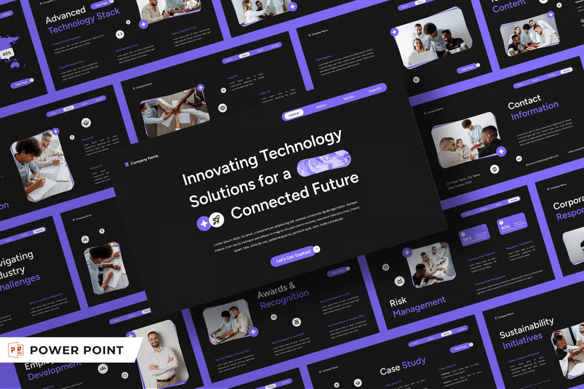 Black Purple Modern Technology Company Profile 006