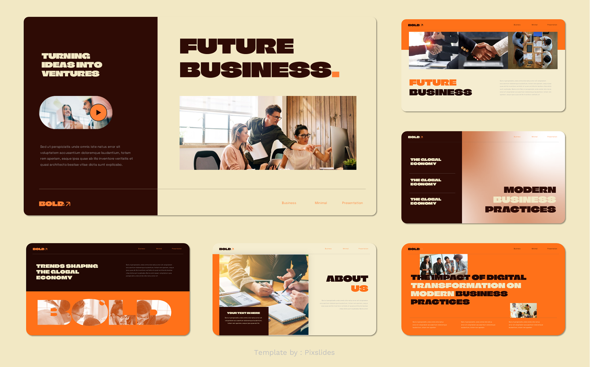 Bold Creative Business Keynote Presentation Template Keynote Template [15 Slides]
