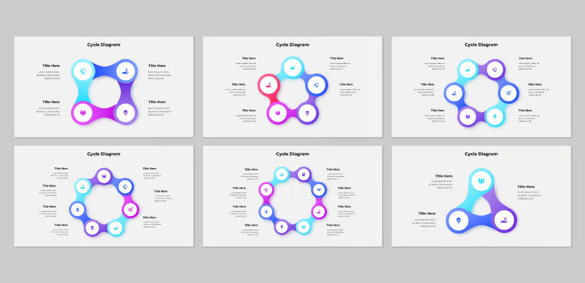 Animated PowerPoint Cycle Infographic Diagrams