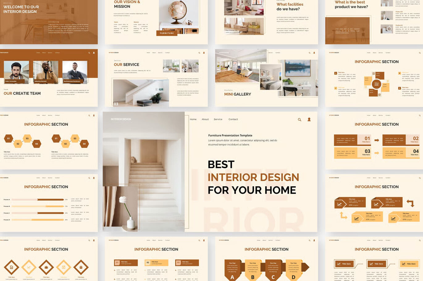 Interior Design - Furniture Google Slide Templates