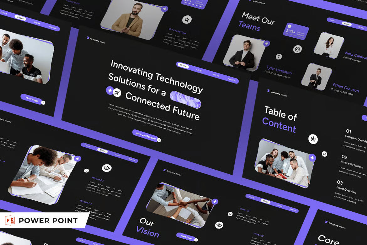 Black Purple Modern Technology Company Profile 006