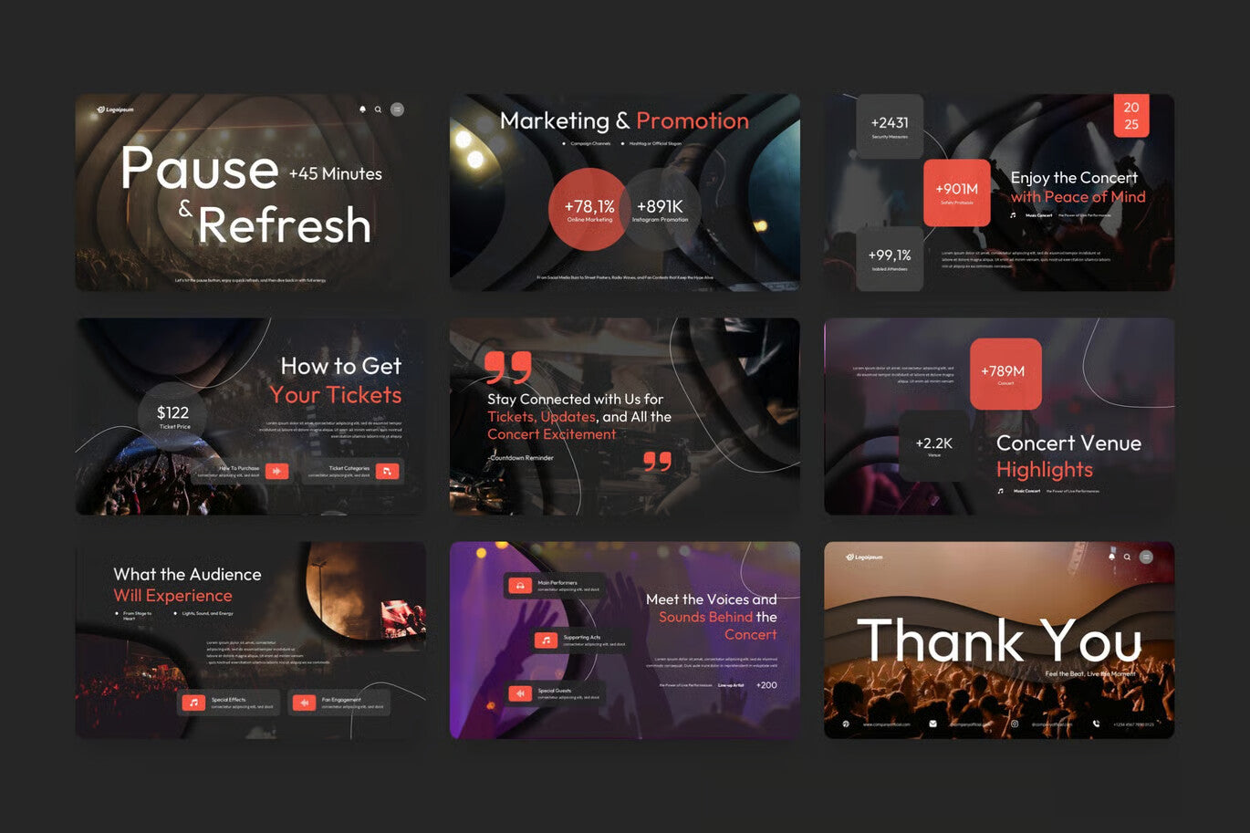 Parallax Effect Music Concert Animated Powerpoint