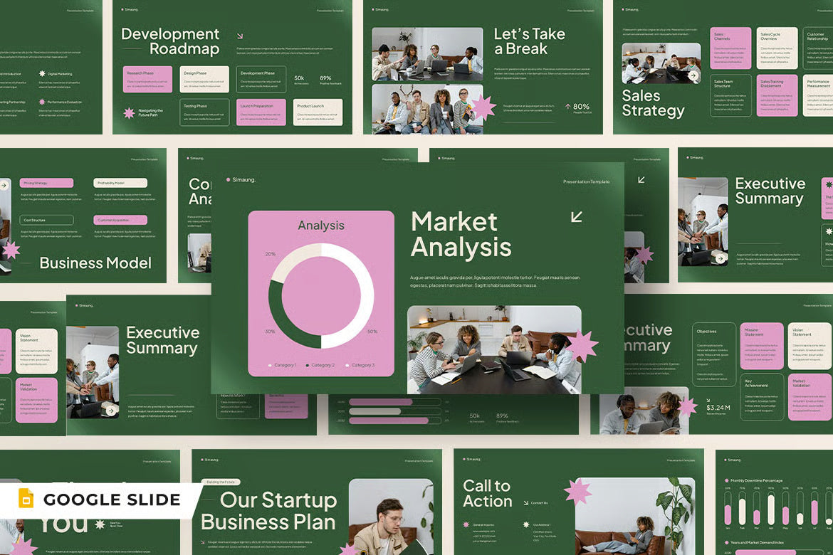 Green Pink Modern Startup Business Plan Presentation 006- 30 Unique Slides