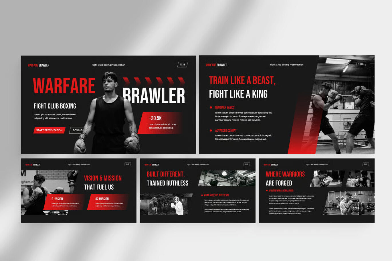 Warfare Brawler Fight Club Boxing Google Slides