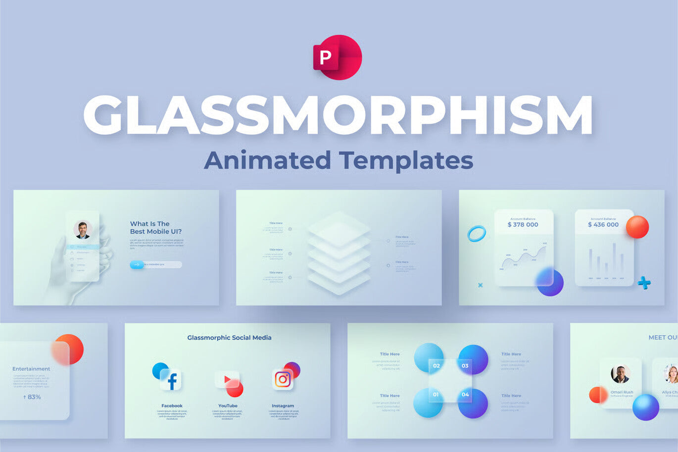 Glassmorphism PowerPoint Animated Template