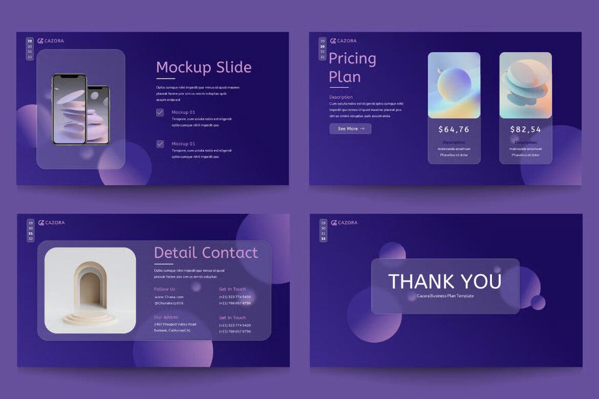 Glasmorphism GoogleSlide BusinessPlan Presentation