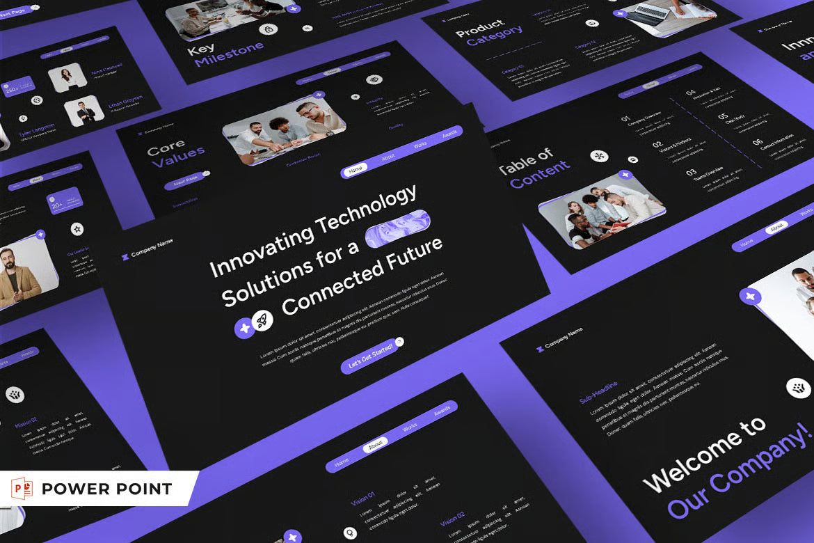 Black Purple Modern Technology Company Profile 006