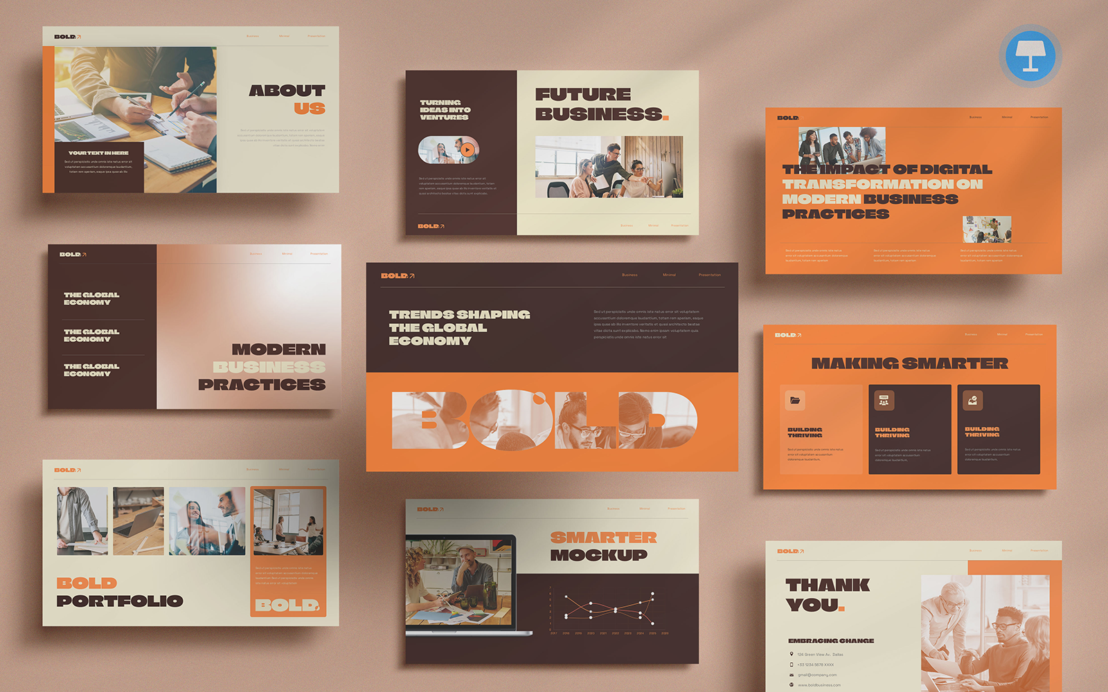 Bold Creative Business Keynote Presentation Template Keynote Template [15 Slides]