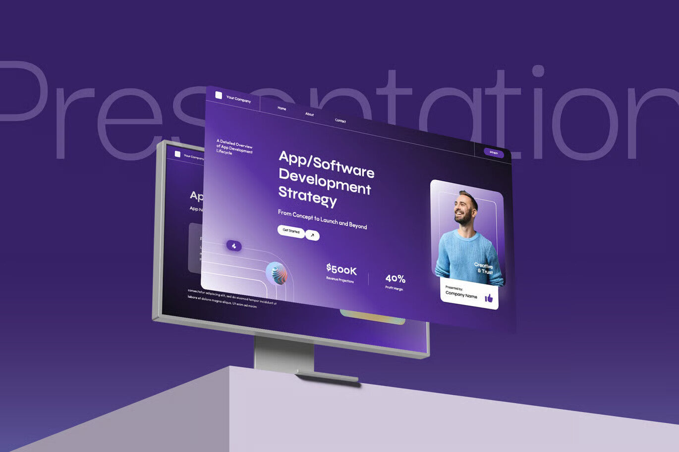 Morph Animated Gradient App Development Powerpoint