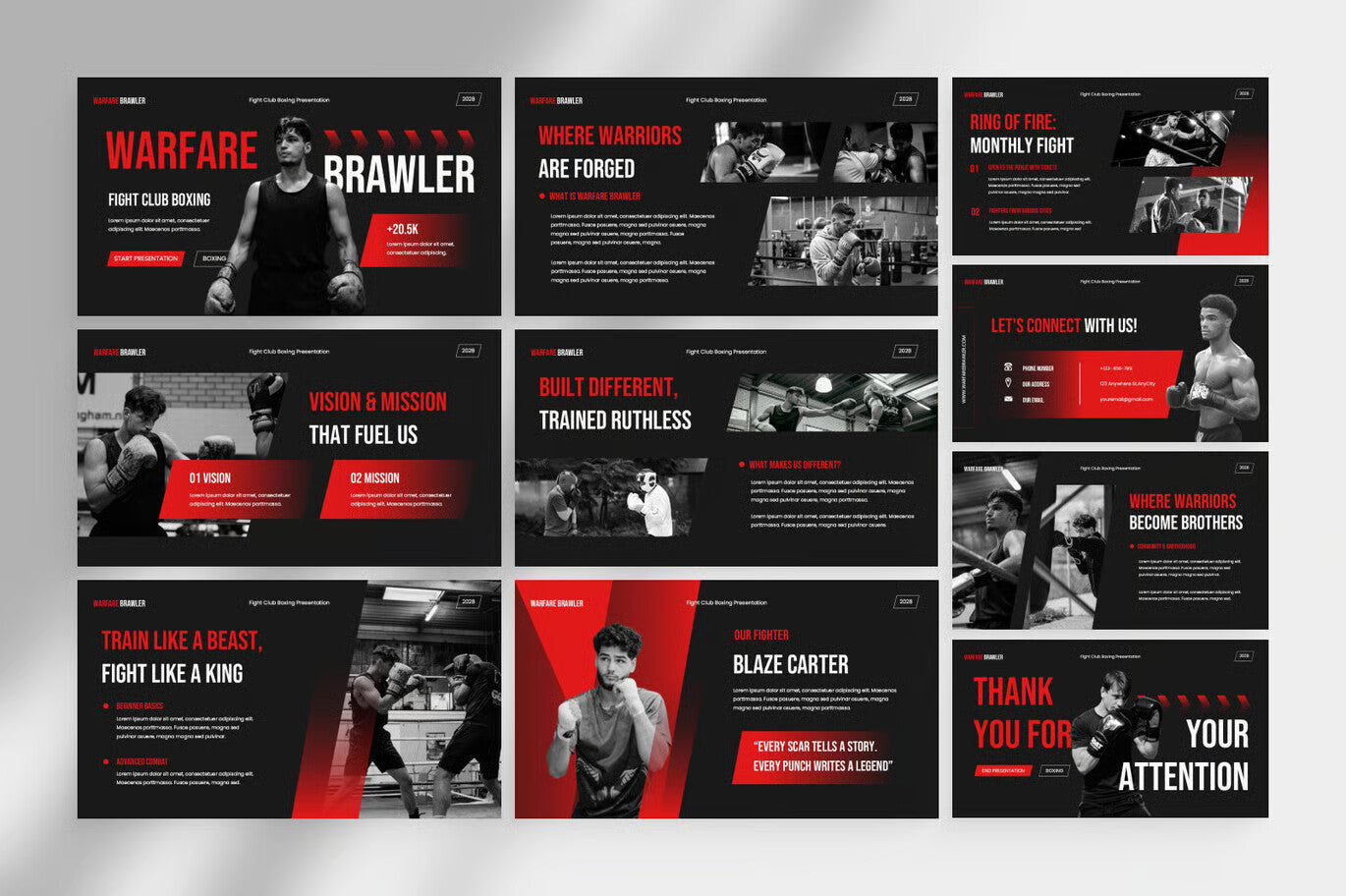 Warfare Brawler Fight Club Boxing Google Slides